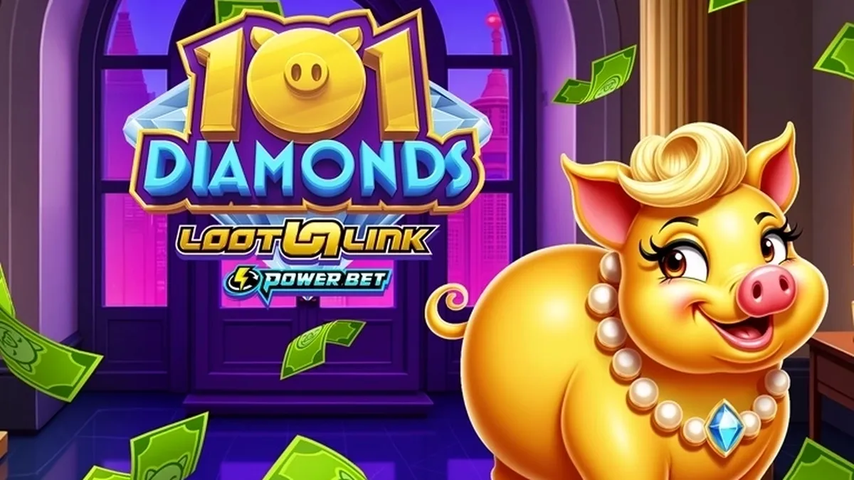 Tampilan visual permainan slot 101 Diamonds dengan latar belakang elegan